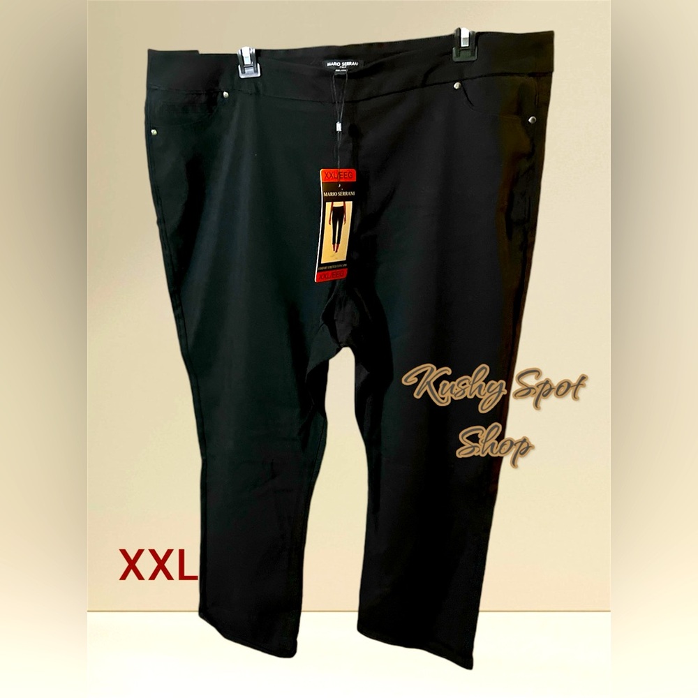 NWT MARIO SERRANI CAPRI Cuff BLACK PANTS ✨🖤👖✨🖤👖 sz. XXL ✨🖤👖